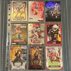 🏈 Brandon Aiyuk, Lot of 9 NFL Football Trading Cards, San Francisco 49ers